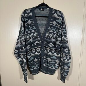 Vintage Italian Sweater Co. Coogi Style Cardigan Wool Blend 3D Gray Size Large
